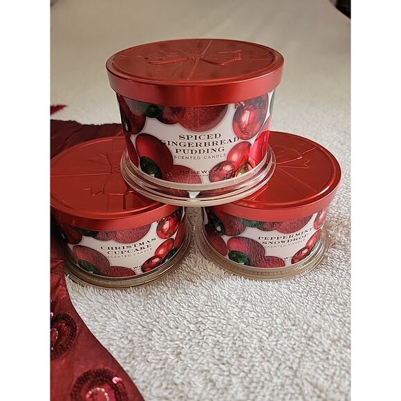 NEW SET of 3 Homeworx by Harry Slatkin Christmas Desserts 18 oz. 4 Wick NIB - Picture 1 of 5